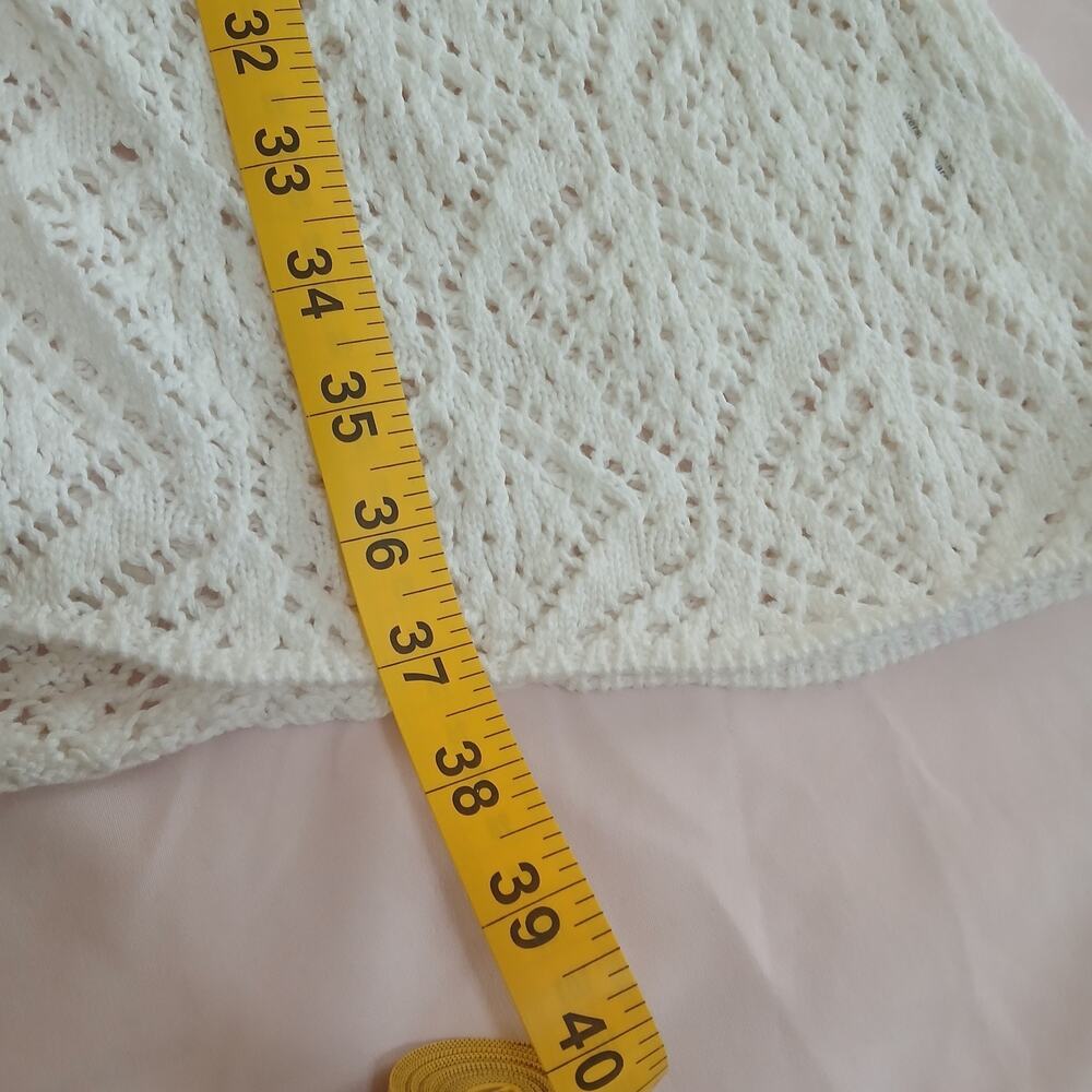 Belldini Cardigan Womens M White Crochet Lace Open Front Duster Boho Sheer NWT - Picture 13 of 16